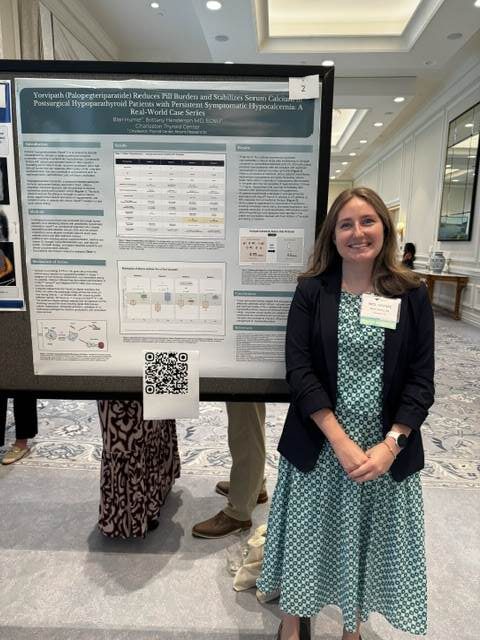 Blair Hume with her first-place poster at the 2026 Carolinas Endocrine Society meeting