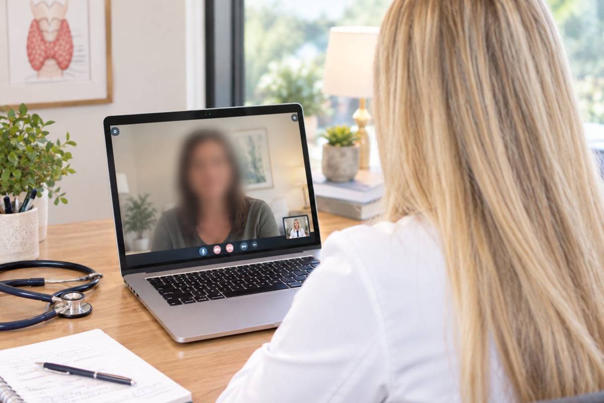 Dr. Henderson on a telehealth visit with a patient