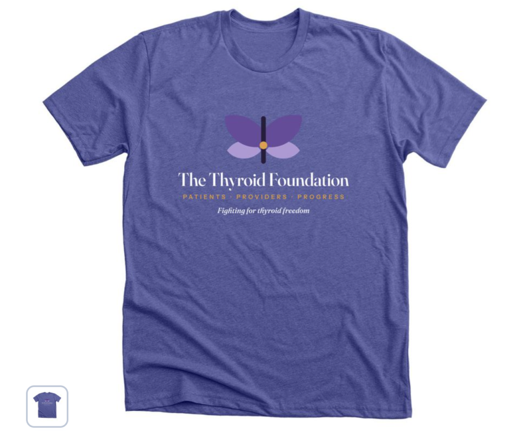 The Thyroid Foundation logo t-shirt in Heather Lapis