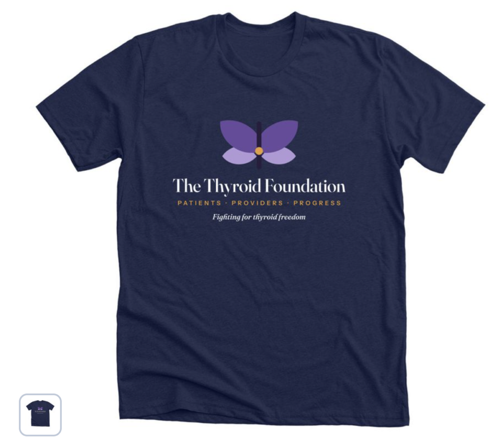 The Thyroid Foundation logo t-shirt in Solid Navy