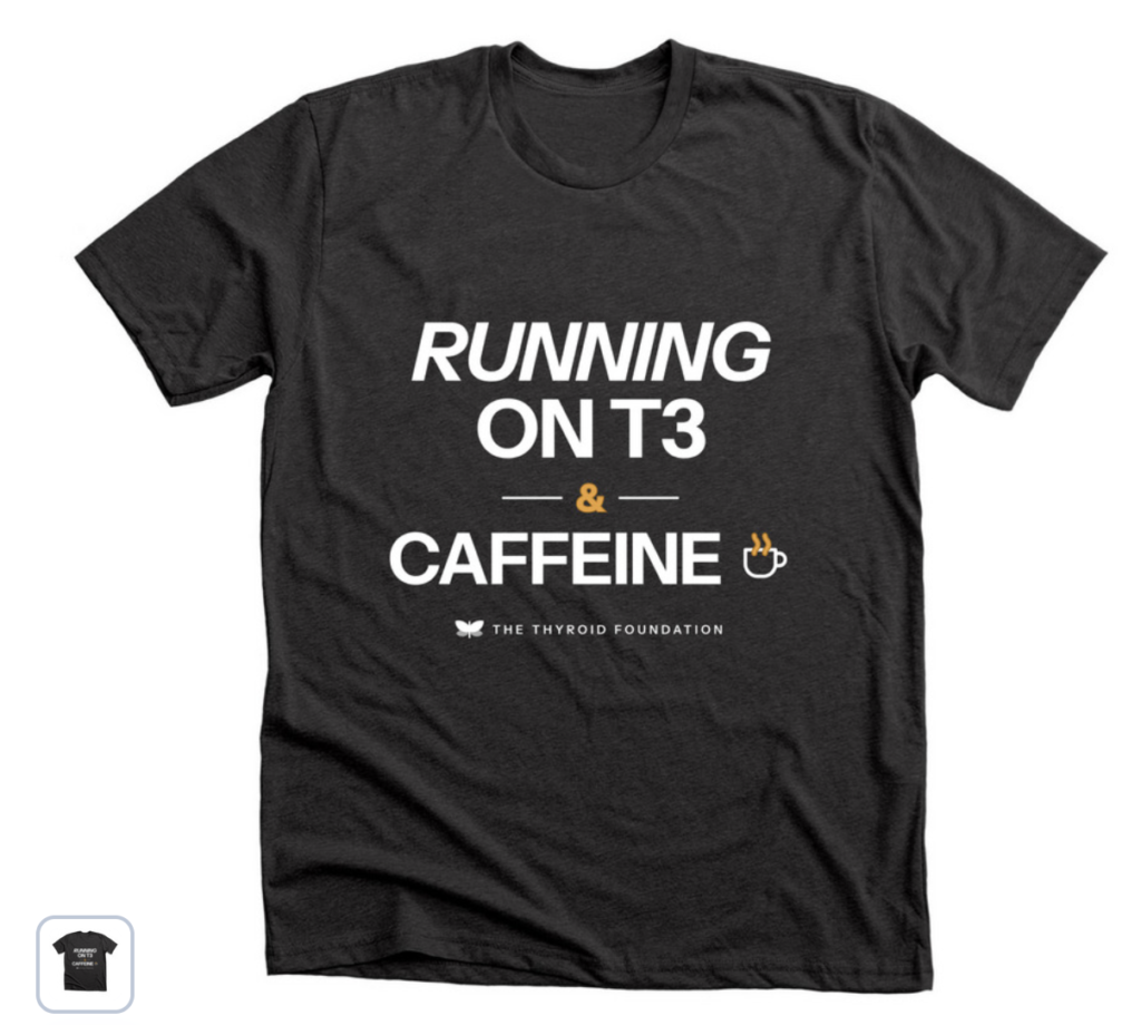 Running on T3 and Caffeine t-shirt in Dark Grey Heather