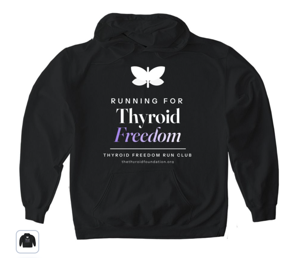 Running for Thyroid Freedom pullover hoodie in Black